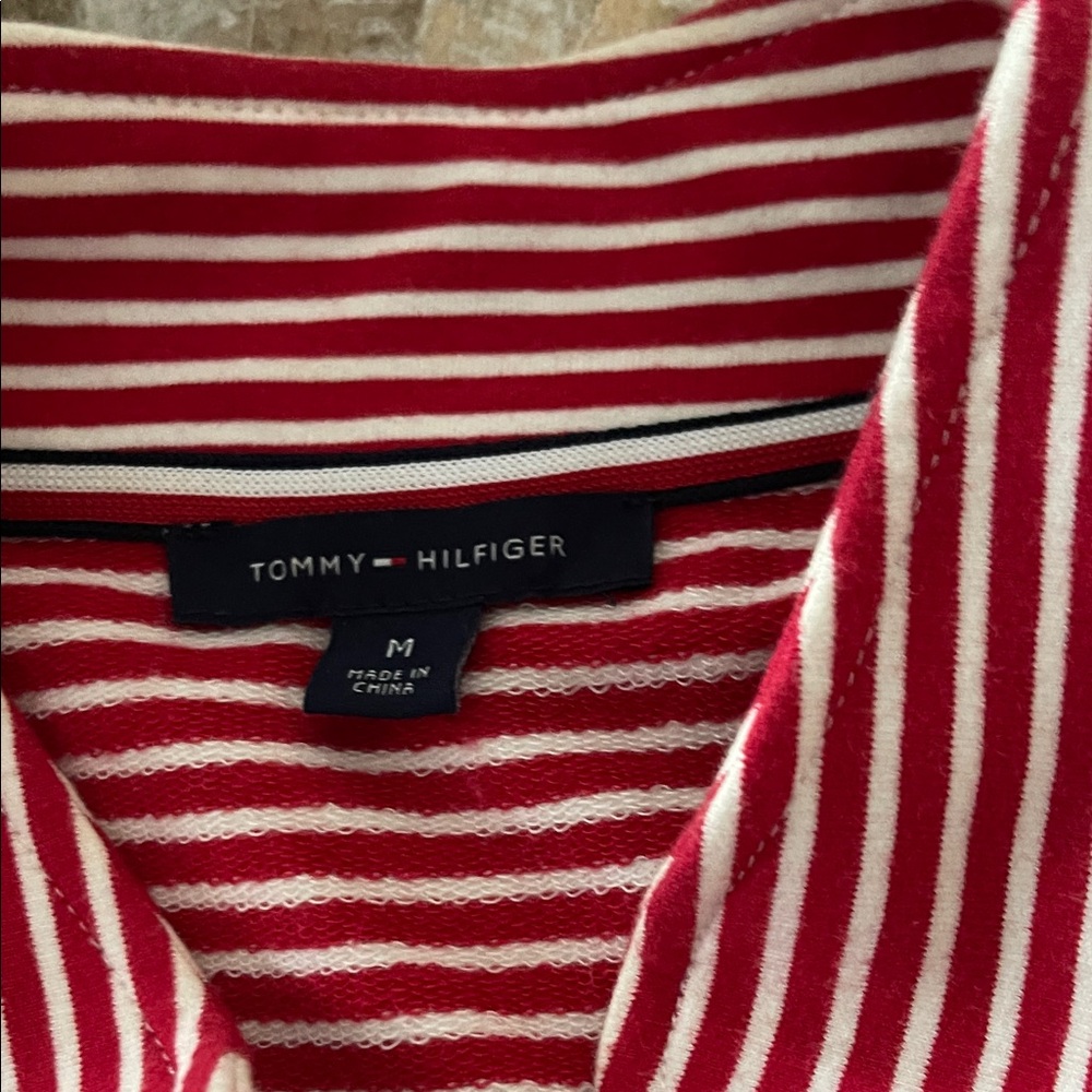 Striped Red and White Women's Jacket - Picture 4 of 5